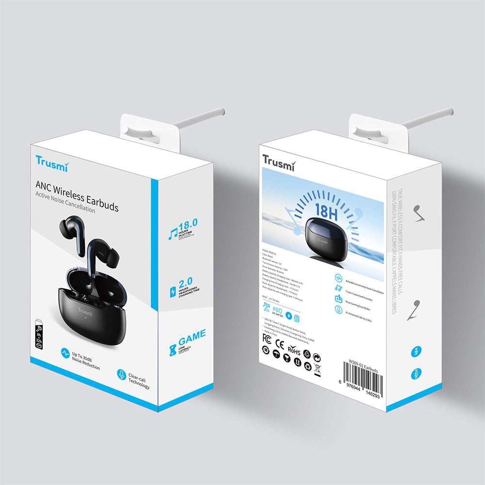 ANC+ENC In-Ear Bluetooth Wireless Earphone Black