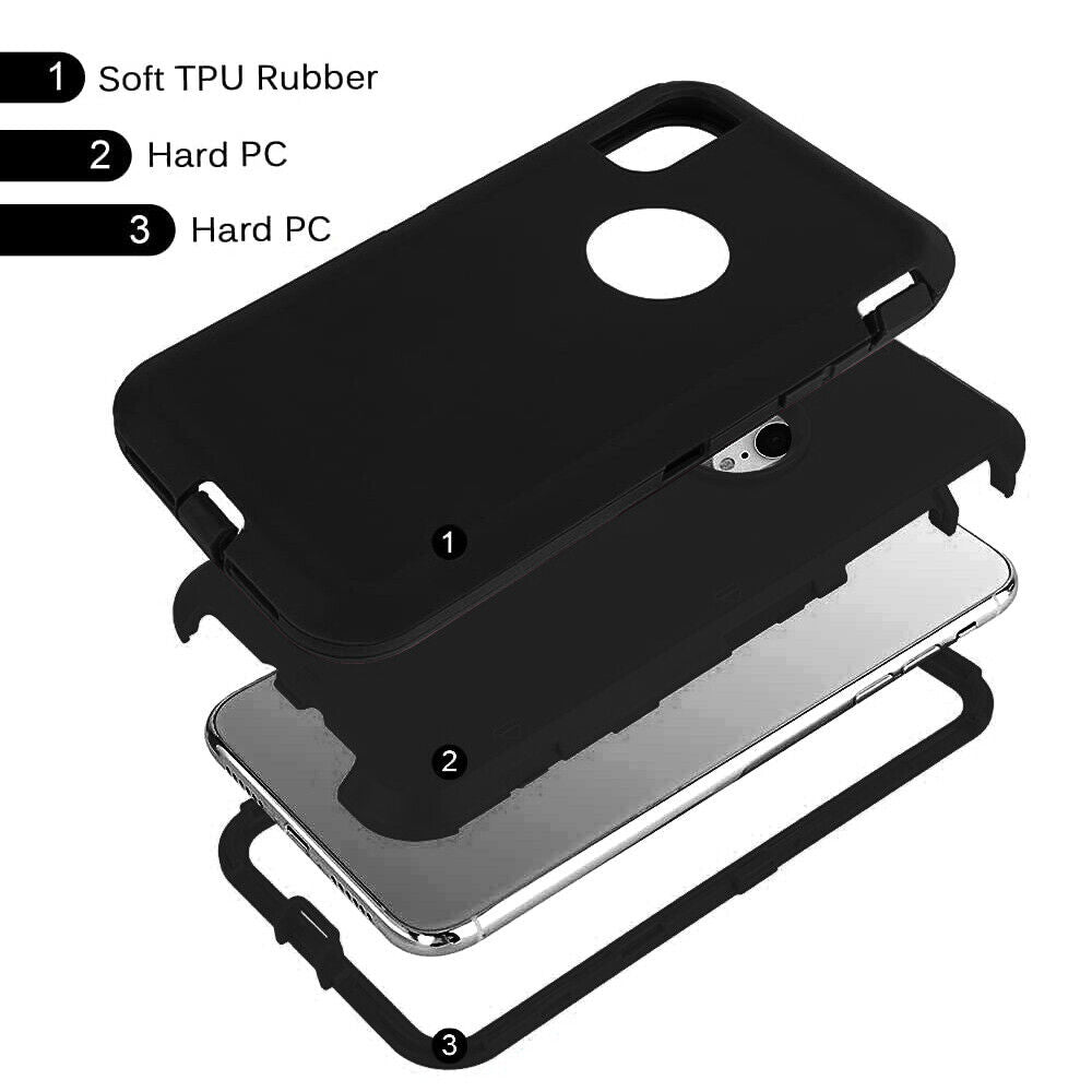 Outdoor Black Shockproof Case Compatible for iPhone Series