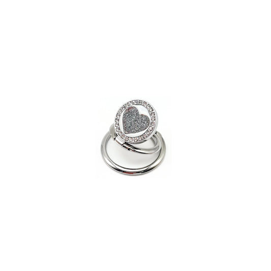 Phone Adhesive Ring Stand Diamond Heart Silver
