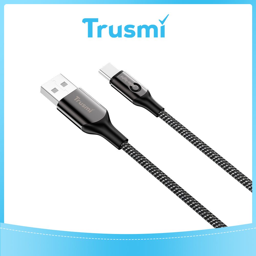 USB-A to C Smart Power Off Braided Cable (1M)