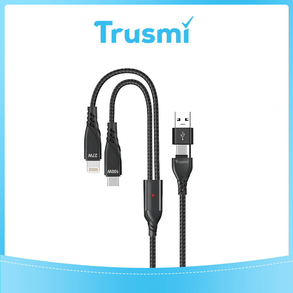 2 in 1 C/A TO C 100W Charging Braided Cable (1.2M)