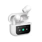 Semi-In-ear multifunctional wireless earphone with LED screen White