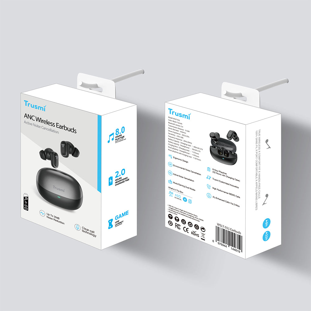 ANC+ENC Dual Mic True Wireless Earphones Black